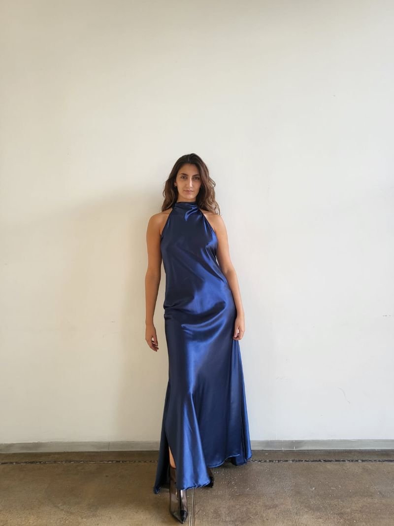 L549 Vestido largo saten Genova