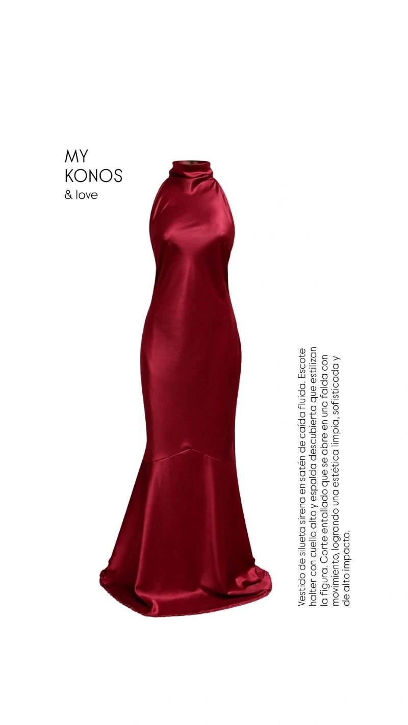 L550 Vestido largo saten MUMBAY