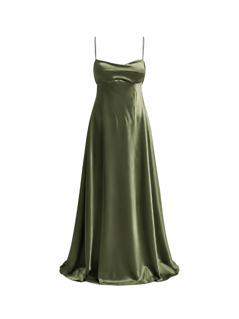 L553 Vestido largo saten Eva