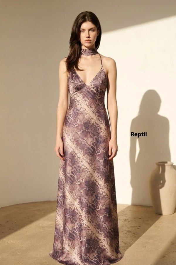 L527 Vestido largo Angeles estampa