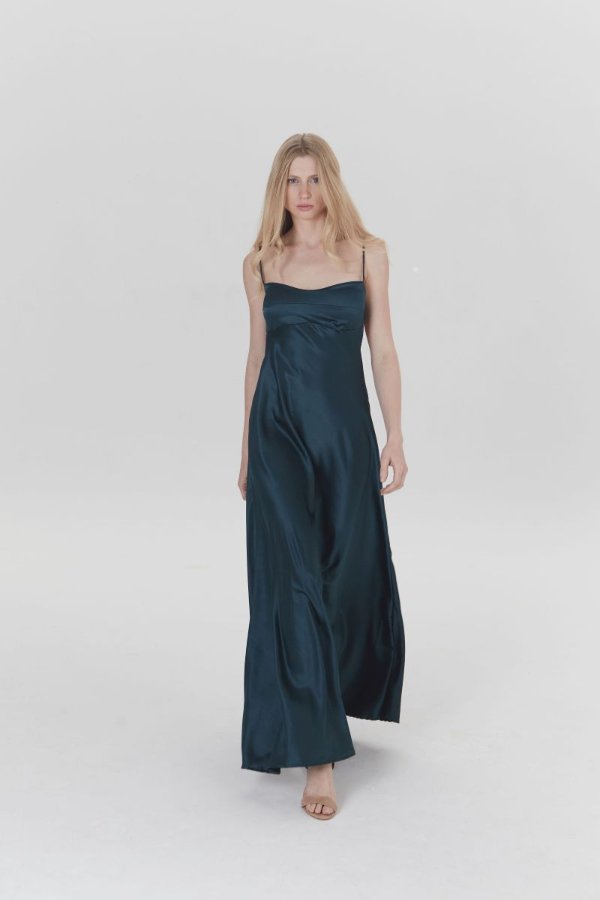 L553 Vestido largo saten Eva